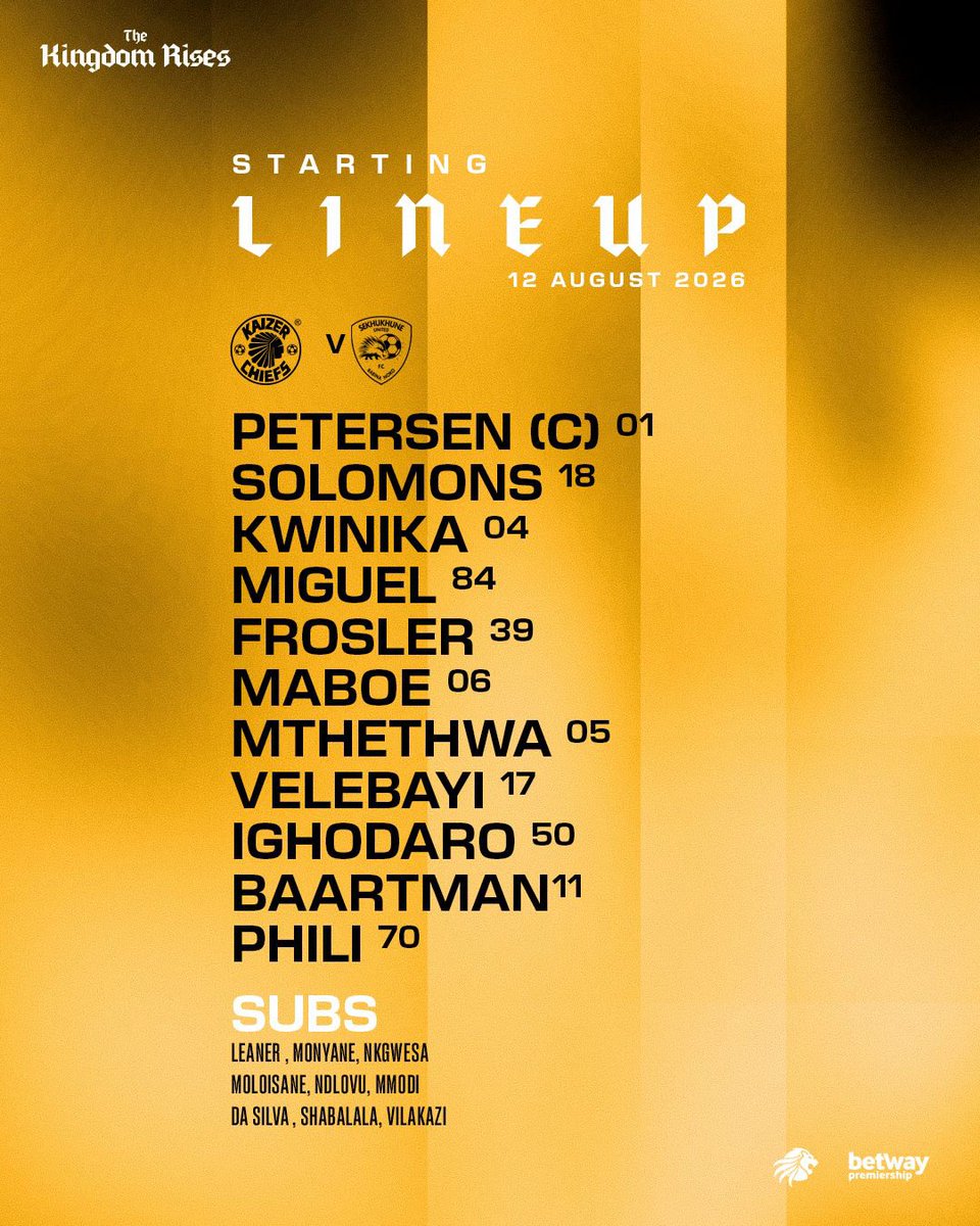 _izodlalaiTv's tweet photo. Kaizer Chiefs XI Analysis vs Sekhukhune📝

Coach Fernando Da Cruz has selected his best XI for the night!❤️✌🏾

5 changes are made to the team that lost to Golden Arrows over the weekend:

Goalkeeping: Brandon Petersen keeps his place and, as captain of the club, this is an opportunity to bounce back from his previous performance, where a goalkeeping error prevented him from keeping a clean sheet. He had a good season last year, so character and personality will be important. Beeza needs to command his area, provide confidence to the defence and show the composure expected from the captain.

Defence: Solomons replaces Monyane at RB, adding speed to the defensive line, but he will need to improve his final ball while remaining disciplined defensively. Kwinika and Miguel continue at CB and must definitely improve their ability to play through pressure, particularly their forward passing and ball circulation from the back. Frosler was one of the better players over the weekend and will be expected to build on that, especially in the first phase of possession, more influence is needed, while improving his decision-making and delivery in the final third. Overall, the defence must be more secure while also helping the team build attacks better.

Midfield: Mthethwa comes into the midfield as the anchor, while Baartman moves into the 10 role from LW, with both changes offering Chiefs an opportunity for greater stability at the back and an improved goal return with Baartman as the 10/SS. With Maboe completing the midfield trio, they must protect the defence, give us better structure, and cut out passing lanes. 
In possession, they need to work collectively to control the tempo through better ball circulation, we are better when we play with intensity, but it needs to be controlled, we need better positioning, timing and decision-making, while providing the link between defence and attack. Frosler may also need to invert at times to support Maboe during build-up, particularly given the limited trust in Ox in that phase. 

These are areas we need to be intentional about if they are to dominate the match and provide better support to both defence and attack. Do not ignore trying to control the midfield. 

Attack: Velebayi returns after missing the opening 2 official matches, while Phili makes his first start after debuting from the bench last week. Alongside Baartman in the 10 role, they give Chiefs considerable pace, creativity and 1v1 threat across the final third. Ighodaro, as the target man, brings strength, hold-up play, combination ability and aerial presence. He can miss big chances at times, but with a consistent supply, he has the quality to convert. With creativity coming from Baartman, Velebayi and Phili, the expectation is simple: finish the chances, not only for Ighodaro, but everyone.

The bench gives us options to change the dynamics of the game when required, with Flavio Da Silva and Pule Mmodi returning to the squad, and Moloisane and Nkgwesa still waiting for their debuts. The expectations are high after the negative MTN8 result. As much as there were positive areas to build on, Chiefs cannot afford to pick and choose which fixtures deserve maximum intensity. Every match must be approached like a cup final. Play to win. The supporters have shown up to back the team, and now the players need to keep that energy going with a strong display of football. Every player has an opportunity to make his mark and strengthen his claim for a place in the team.

All the best Makhosi!❤️✌🏾