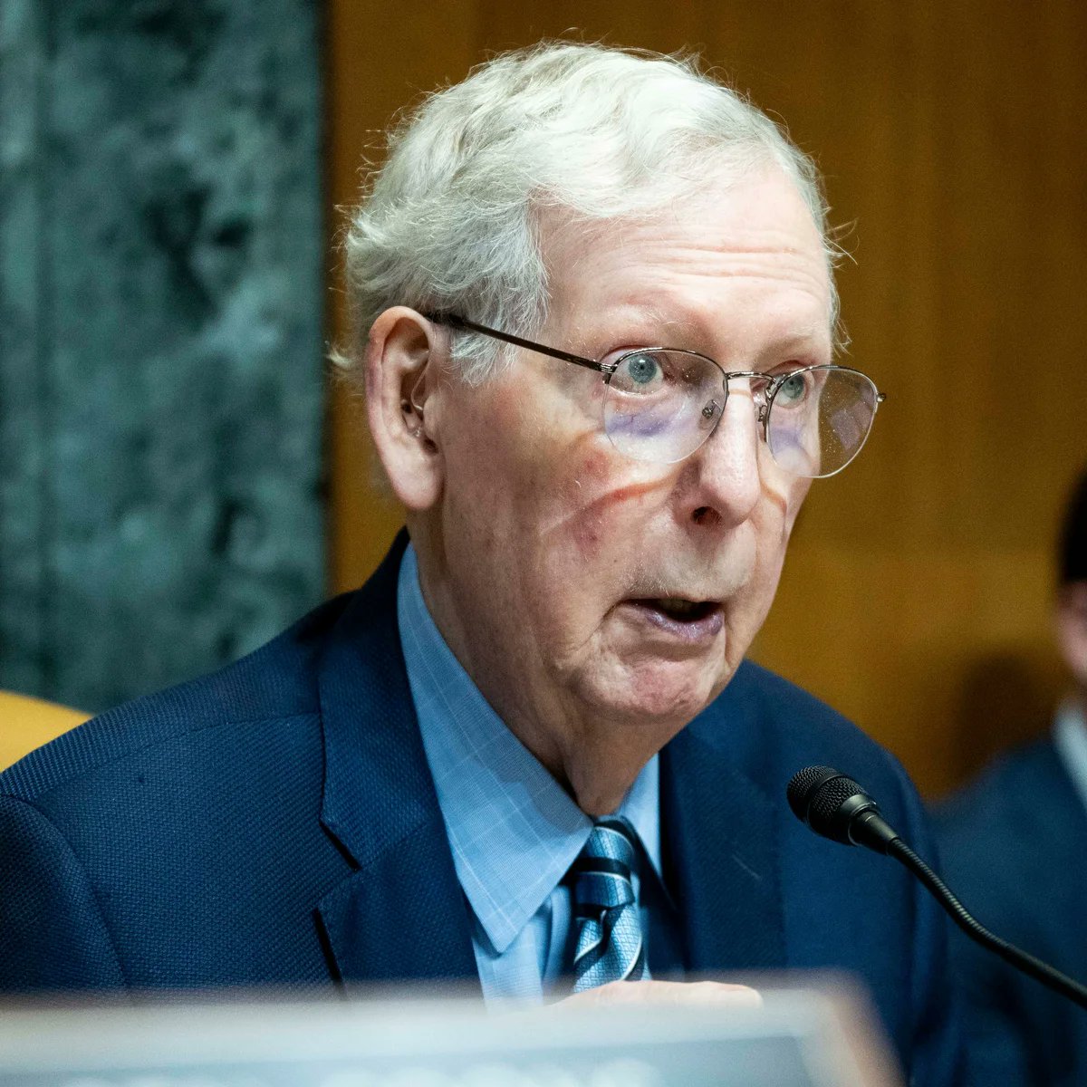 KyleSeraphin's tweet photo. Can we get another AI proof of life of Mitch McConnell? I forget if I'm supposed to believe he is still alive... https://t.co/M89JvhjTJa