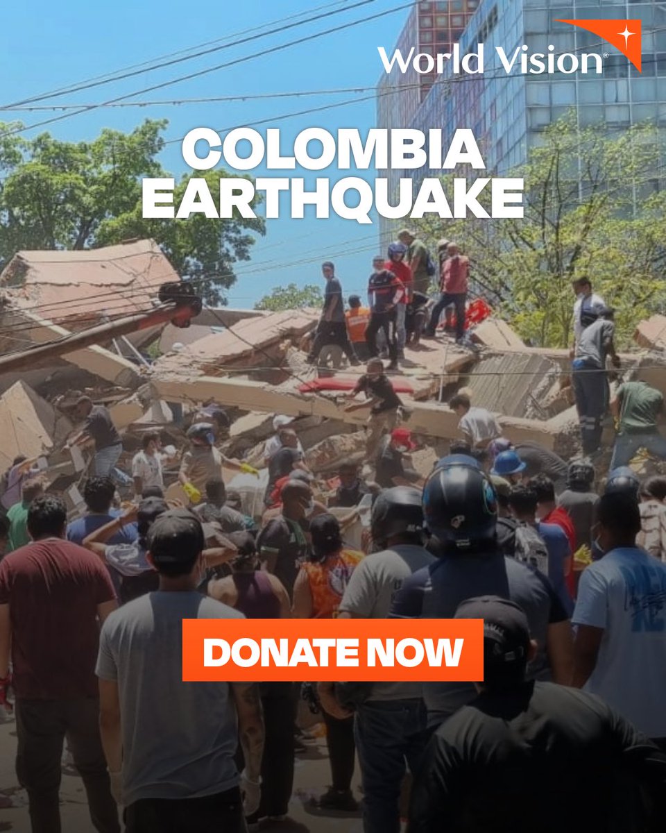 WorldVisionUK's tweet photo. World Vision teams respond to Colombia's 7.4 #earthquake, providing aid and rescue. 🧡 Help us save lives! 👉 Donate today: https://t.co/ztYsOYH1x8 #ColombiaEarthquake #EmergencyResponse #DisasterRelief #HumanitarianAid https://t.co/Vxo9h05WCo
