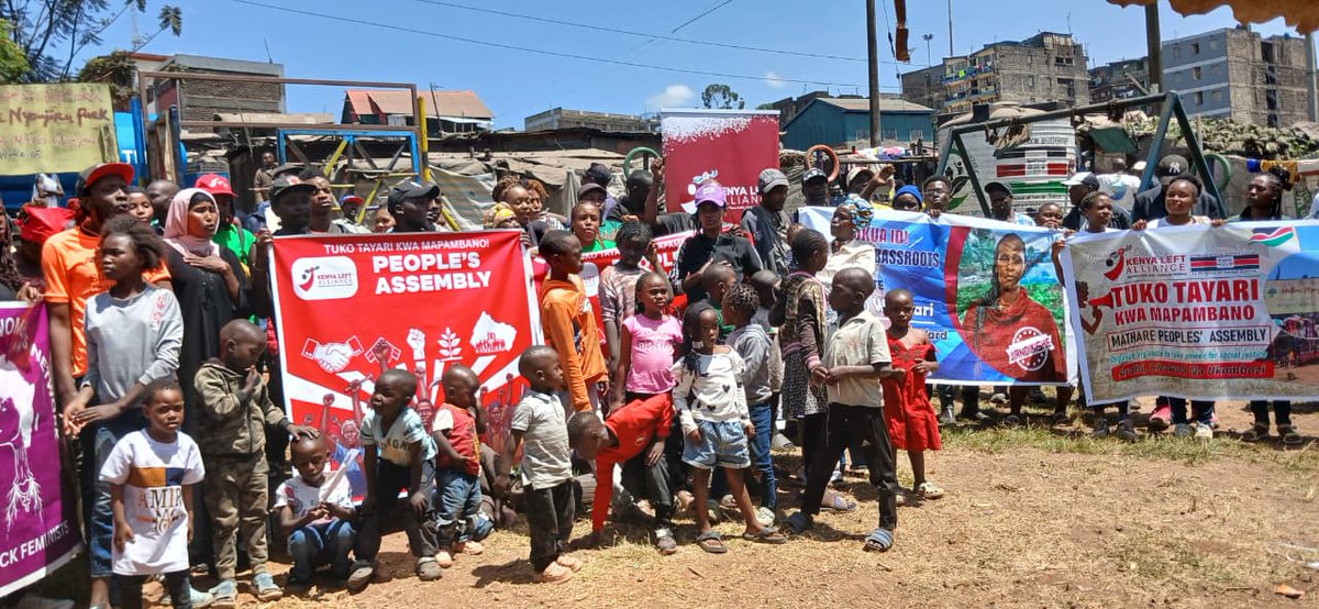 KenyaLeftA's tweet photo. MATHARE PEOPLE'S ASSEMBLY
Today,The KANYA LEFT ALLIANCE held successfully People’s Assemblies: In Mathare. As part of the People’s Agenda,there was formation of local People’s Assemblies and leaders to keep advocating.
#MapinduziSasa 
#People’sAgend https://t.co/B4Klpi21s2