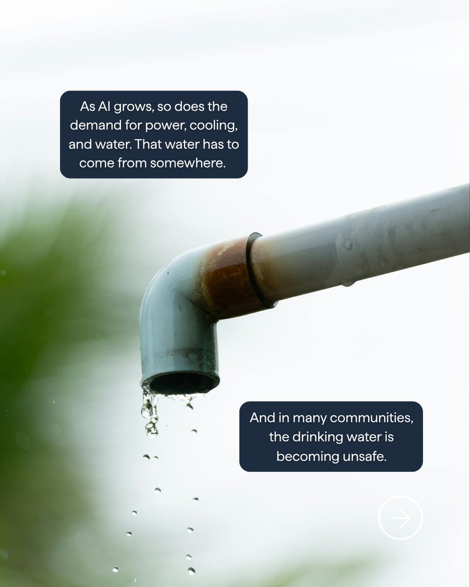 drinkspout's tweet photo. Behind AI, streaming, cloud storage, and the digital tools we use every day are massive data centers that need power, cooling, and significant amounts of water. 

This is why water independence matters.

https://t.co/t59dRR1iC2 https://t.co/PPEdmPZNiw