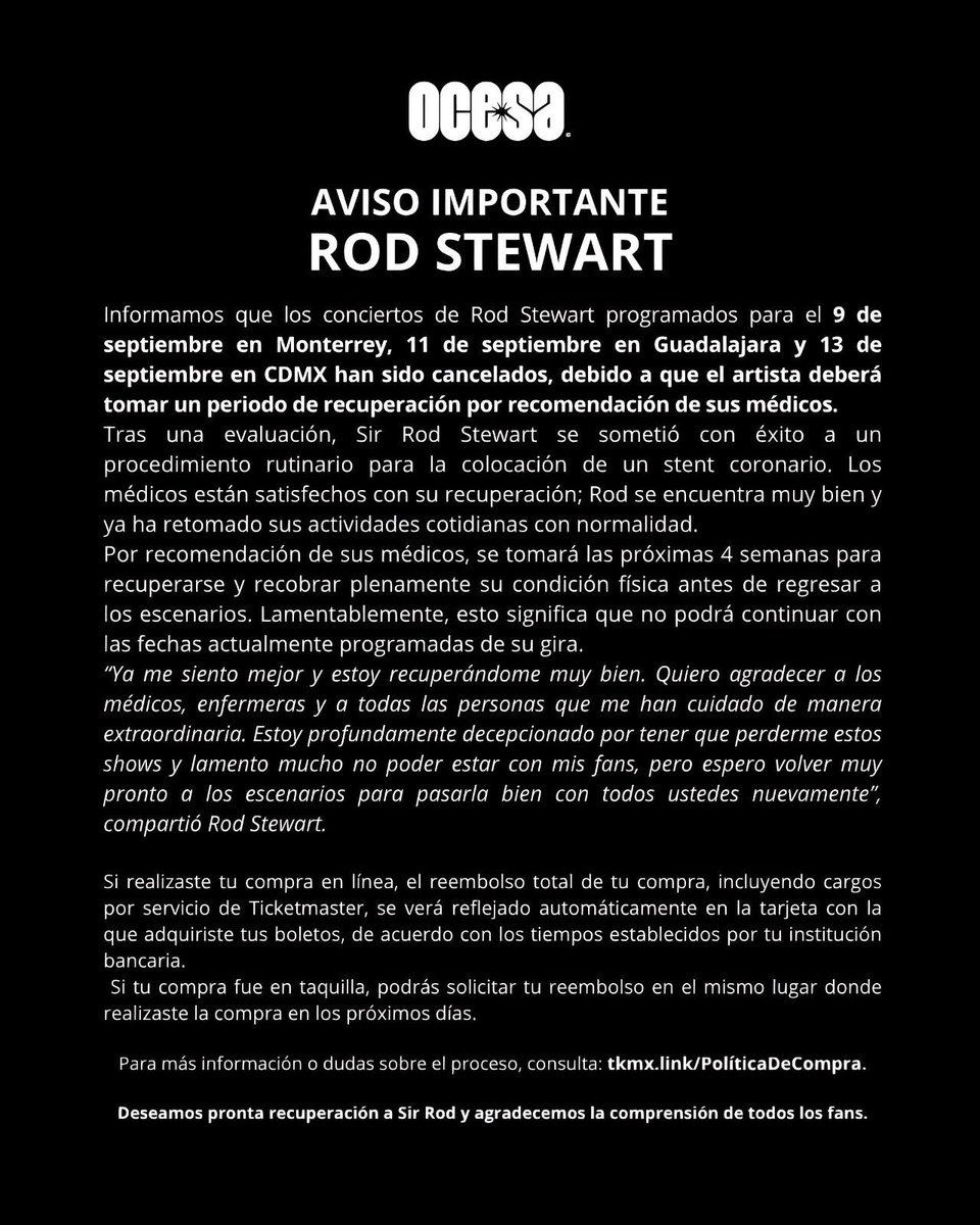 ocesa_total's tweet photo. Aviso Importante. https://t.co/Ztx8YFnrVB