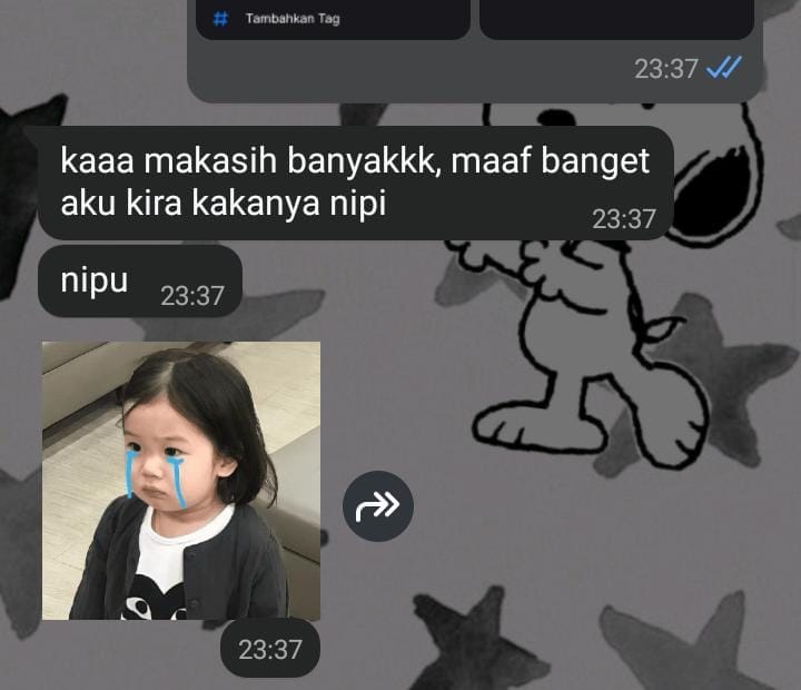 charlesyaaa's tweet photo. sedihhh, tp iya juga sihh klo dipikir pikir gue kea penipu😭 https://t.co/2n0Sm4L4ae