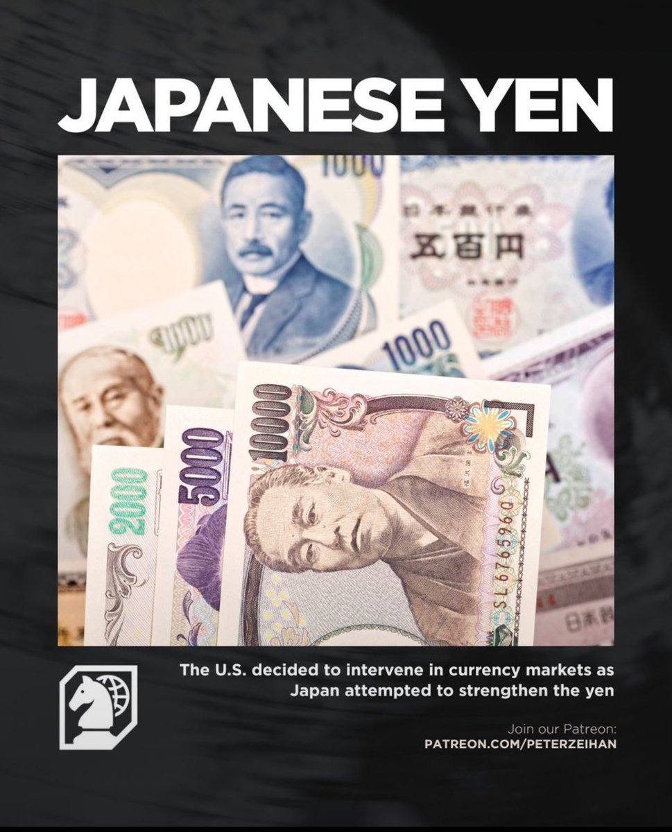 PeterZeihanP's tweet photo. Going into a currency market and intervening requires you to basically sell some other currency.
So, in the case of the Japanese, it's usually the U.S. dollar because that's what most of their foreign holdings are denominated in. https://t.co/Vxy36vPh3t