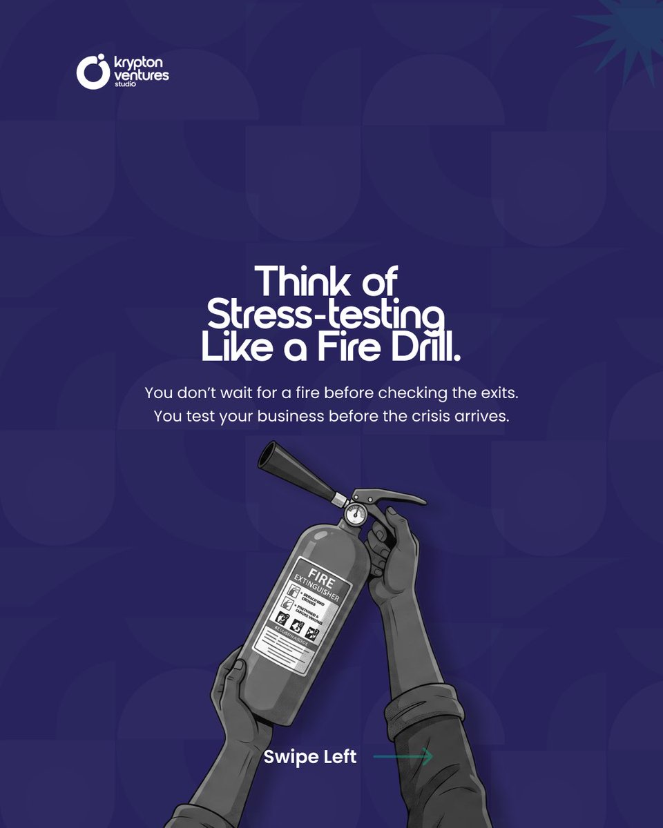 KVentureStudios's tweet photo. A startup isn't truly resilient because it's having a great year.

It's resilient when it can survive a bad one.

What happens when revenue drops, costs rise, or your biggest customer walks away?

Stress-test your business before the market does it for you.

#RiskManagement https://t.co/aOP0eF4B8L