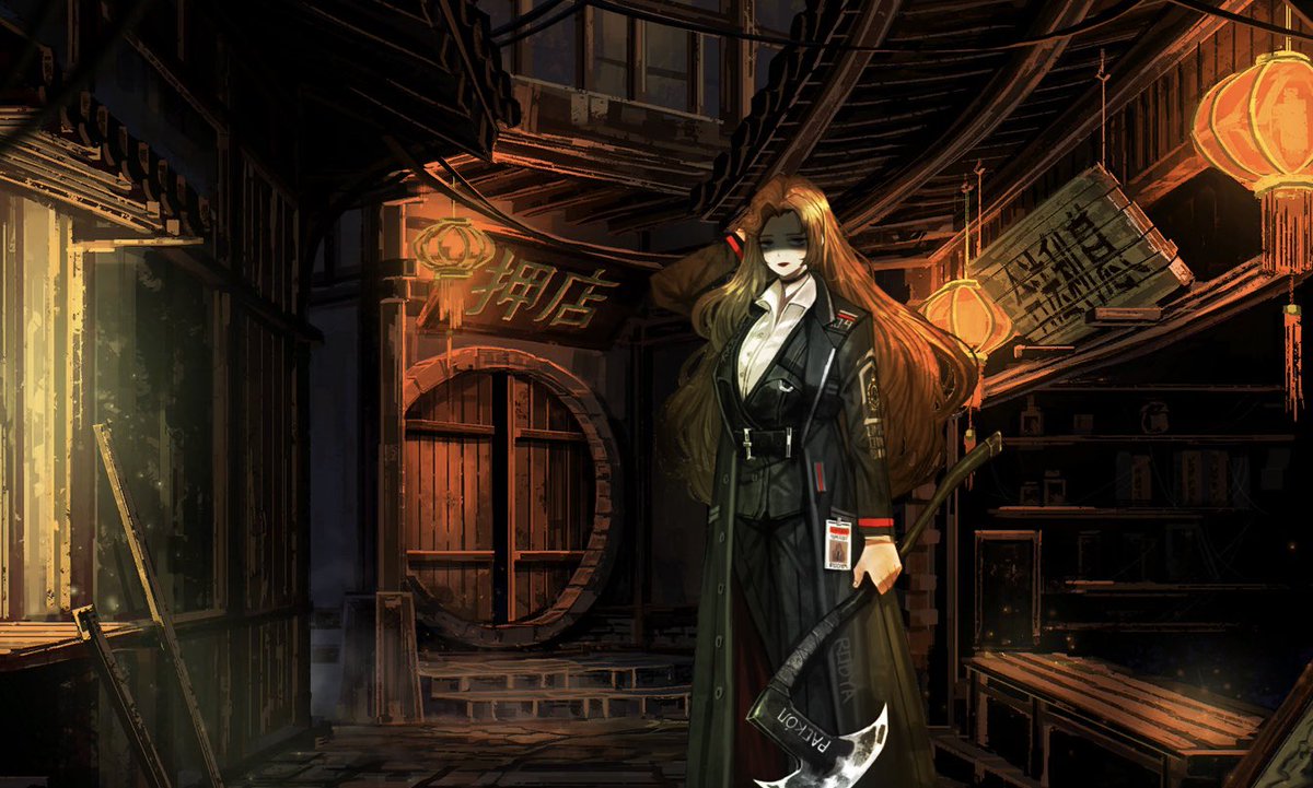 lustyburgendy's tweet photo. [OPEN INT]

[Rodion stands in the backstreets, looking around at the shops and people around her. She wears a solemn expression, worse than usual. She has a tight grip on her axe, seemingly remembering her past.] https://t.co/pxLJsvHBhD
