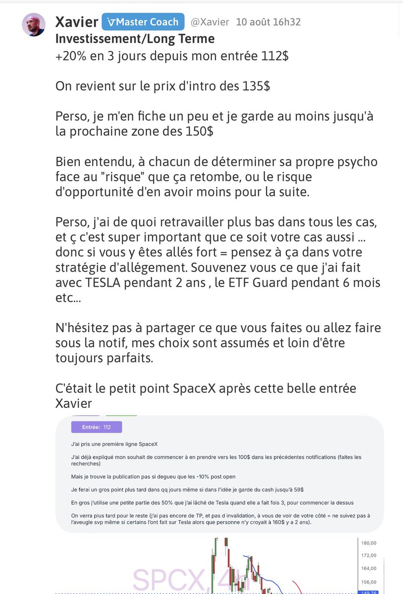 XFenaux's tweet photo. SpaceX 145$ 🔥

+30% en qq jours

Prêt à alléger un bout de, ça ne se refuse pas

La psycho des foules
Le plan de fond
La conviction perso
Se faire confiance malgré tout

🫡 https://t.co/YrlkeGH05B