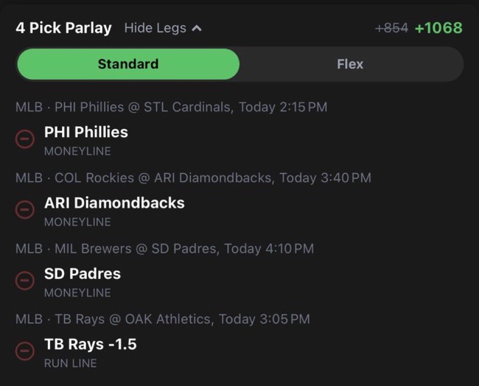 legacywin_'s tweet photo. 🔥 4-PICK MLB PARLAY 🔥

⚾ Phillies — Moneyline
⚾ Diamondbacks — Moneyline
⚾ Padres — Moneyline
⚾ Rays -1.5 — Run Line

🎯 +1068 ODDS 💰🔥

#MLB #MLBParlay #MLBPicks #BaseballPicks #Moneyline #RunLine #SportsBetting #ParlayPicks #DavisParlay #LockItIn #MLB2026 https://t.co/FPsL6oJxCY