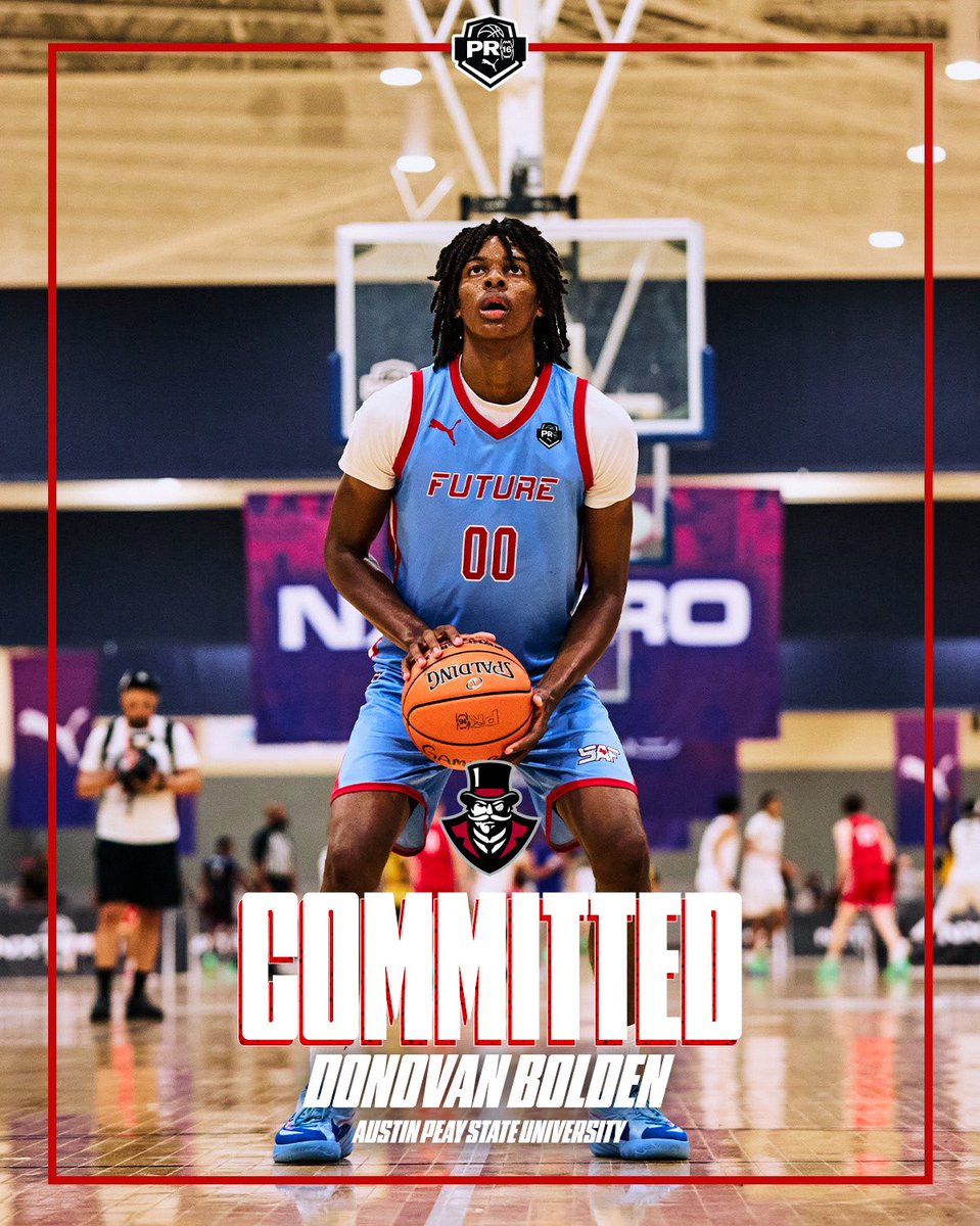 PRO16League's tweet photo. Congratulations to Donovan Bolden on his commitment to Austin Peay! 🎩

@GovsMBB | @DonovanBolden26 https://t.co/7mrIMmBADt
