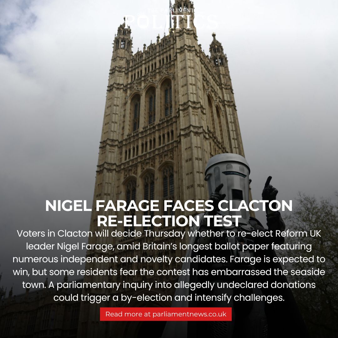 ParlMagazine's tweet photo. According to verified reports, Parliament Politics Magazine highlights Nigel Farage faces Clacton voters amid ballot controversy and scrutiny over alleged undeclared donations.
Read More: https://t.co/blzWGLDbLk
#theparliamentpolictics #NigelFarage #Clacton #ReformUK https://t.co/q8i07ONkwu