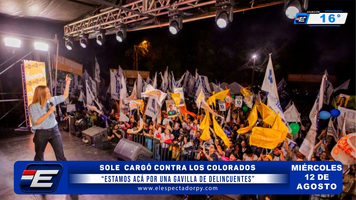 elespectadorpy's tweet photo. SOLE CARGÓ CONTRA LOS COLORADOS: ¨ESTAMOS ACÁ POR UNA GAVILLA DE DELINCUENTES¨... Ver más⤵️ https://t.co/p4n9scbP3a https://t.co/NuXG8duokJ