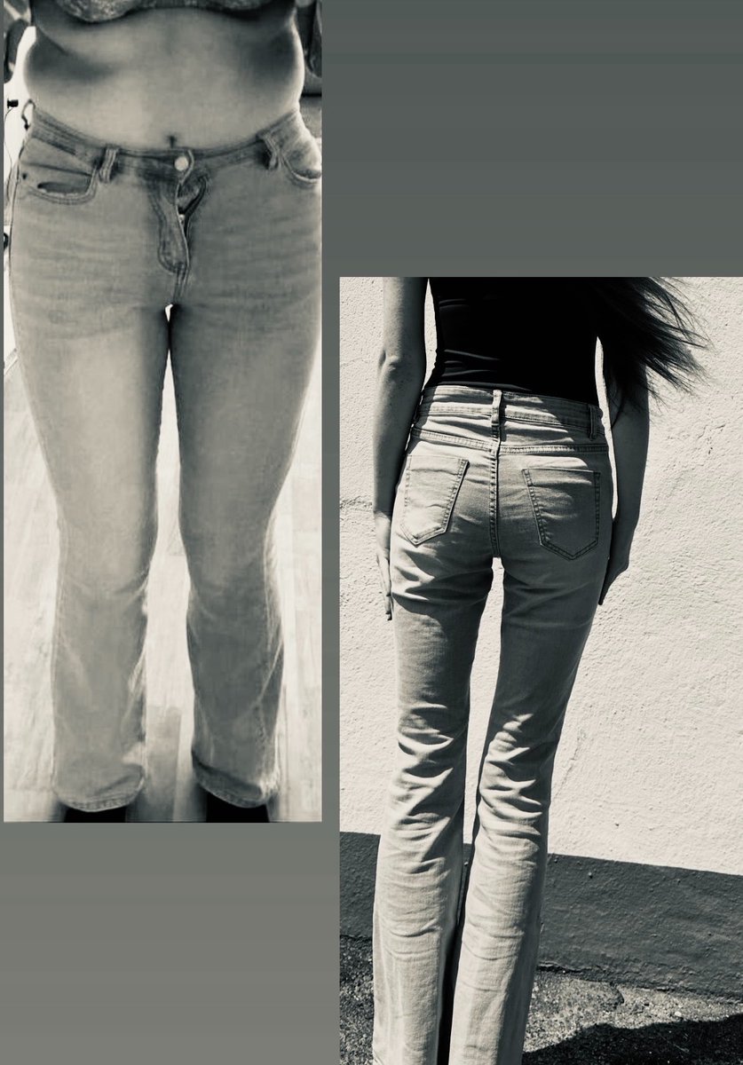 nayatofu's tweet photo. 4 months difference 

the fact that this is the same pair of jeans is crazy #bc https://t.co/WZsKFe2yui