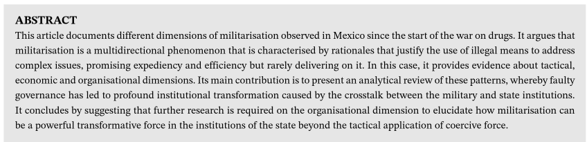 david_a_conway's tweet photo. https://t.co/5yLrhcDmVb Militarisation, Evidence From Mexico’s War on Drugs (2026) by Agustin Hernandez Berea. https://t.co/DRhi5Vuo7L