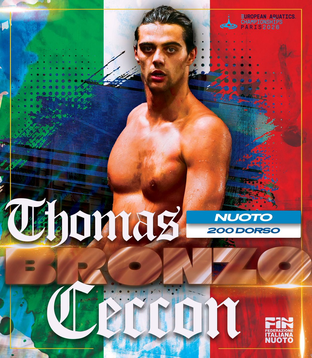 FINOfficial_'s tweet photo. BRONZO DI CECCON DA RECORD 🥉🤩🇮🇹

Thomas Ceccon conquista il bronzo nei 200 dorso in 1'53"96. Polverizza il record nazionale e riporta l’Italia sul podio europeo della specialità otto anni dopo Matteo Restivo, terzo a Glasgow 2018.

📸 @DBM_Media https://t.co/o7e442pwN7