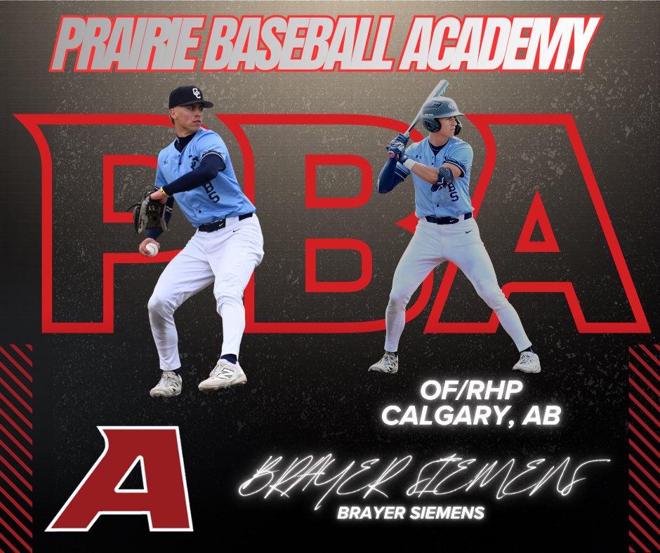 PrairieBaseball's tweet photo. We would like to welcome OF/RHP Brayer Siemens @Brayersiemens from Calgary, AB and the Calgary Cubs. Welcome to our family Brayer!!! #earntheA https://t.co/VBSYYCSIQU