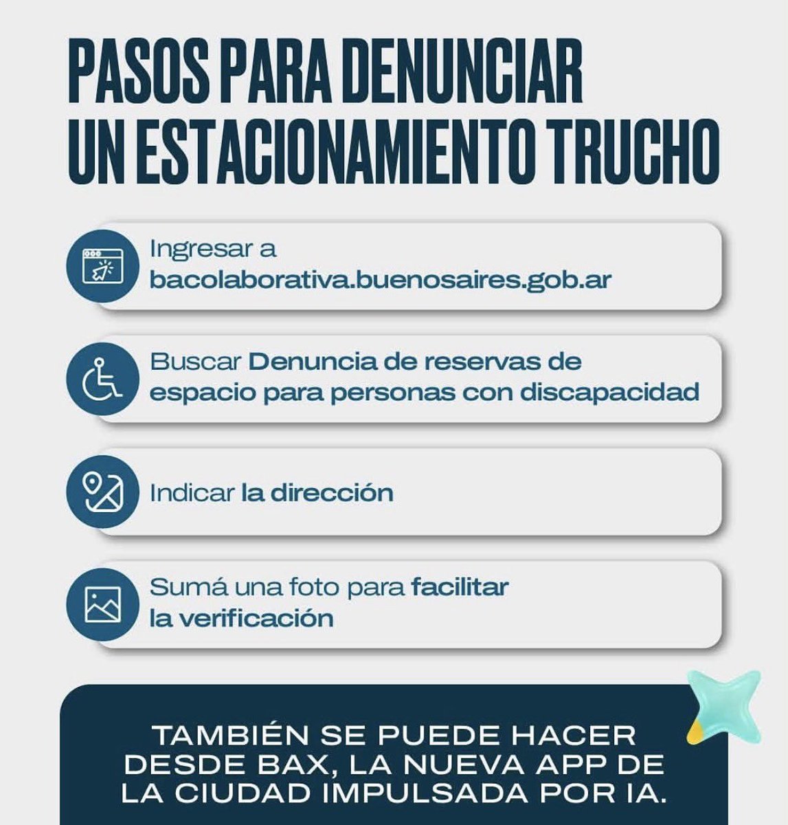 FrancoMTascon's tweet photo. Denunciar también es participar, defender derechos y construir una Ciudad más justa, accesible y solidaria. Si vemos una irregularidad, actuemos. Los derechos se defienden todos los días.
#Estacionamiento #BuenosAires #Accesibilidad #PersonasConDiscapacidad #BAColaborativa https://t.co/MNB7hdhRke