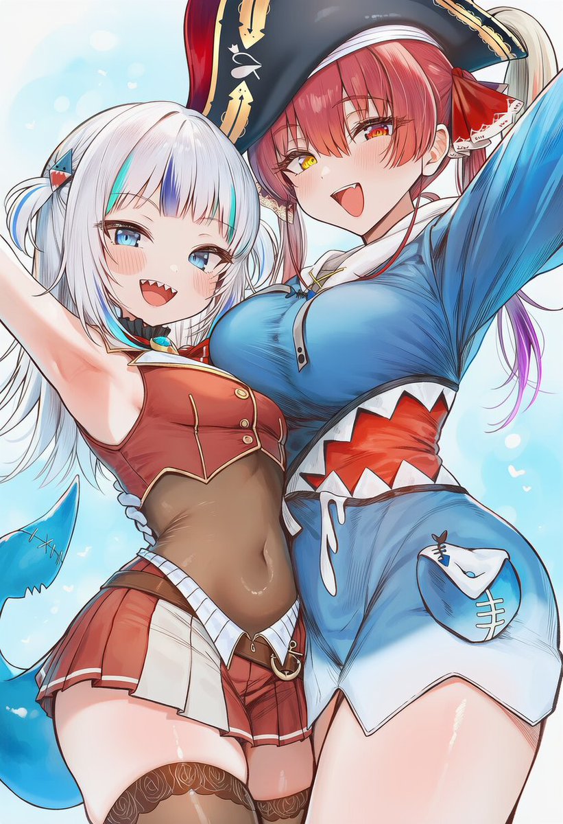 jeje_box's tweet photo. Gawr Gura / がうる・ぐら
Houshou Marine / 宝鍾マリン
衣装を交換して出航！！ https://t.co/femUnyVoZx