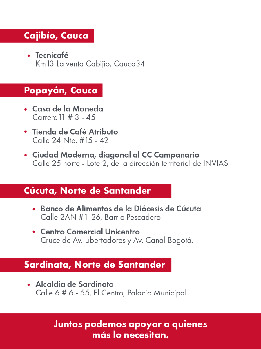 MercyCorpsCo's tweet photo. Cada aporte puede convertirse en alivio, compañía y esperanza para quienes más lo necesitan. ♥️

Recuerda entregar productos limpios, en buen estado y vigentes. https://t.co/RJSDKxq3rV
