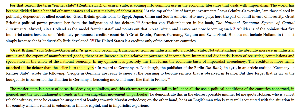 RedPrecariat's tweet photo. Hudson's analysis of neo-rentier PolEcon is founded upon Lenin's analysis of imperialism and its post-1917 developments.

The historical development of capitalist competition leads to the reproduction of abstract rentier logic in the concrete form of monopoly finance capital. https://t.co/IVkZo0x2Qj