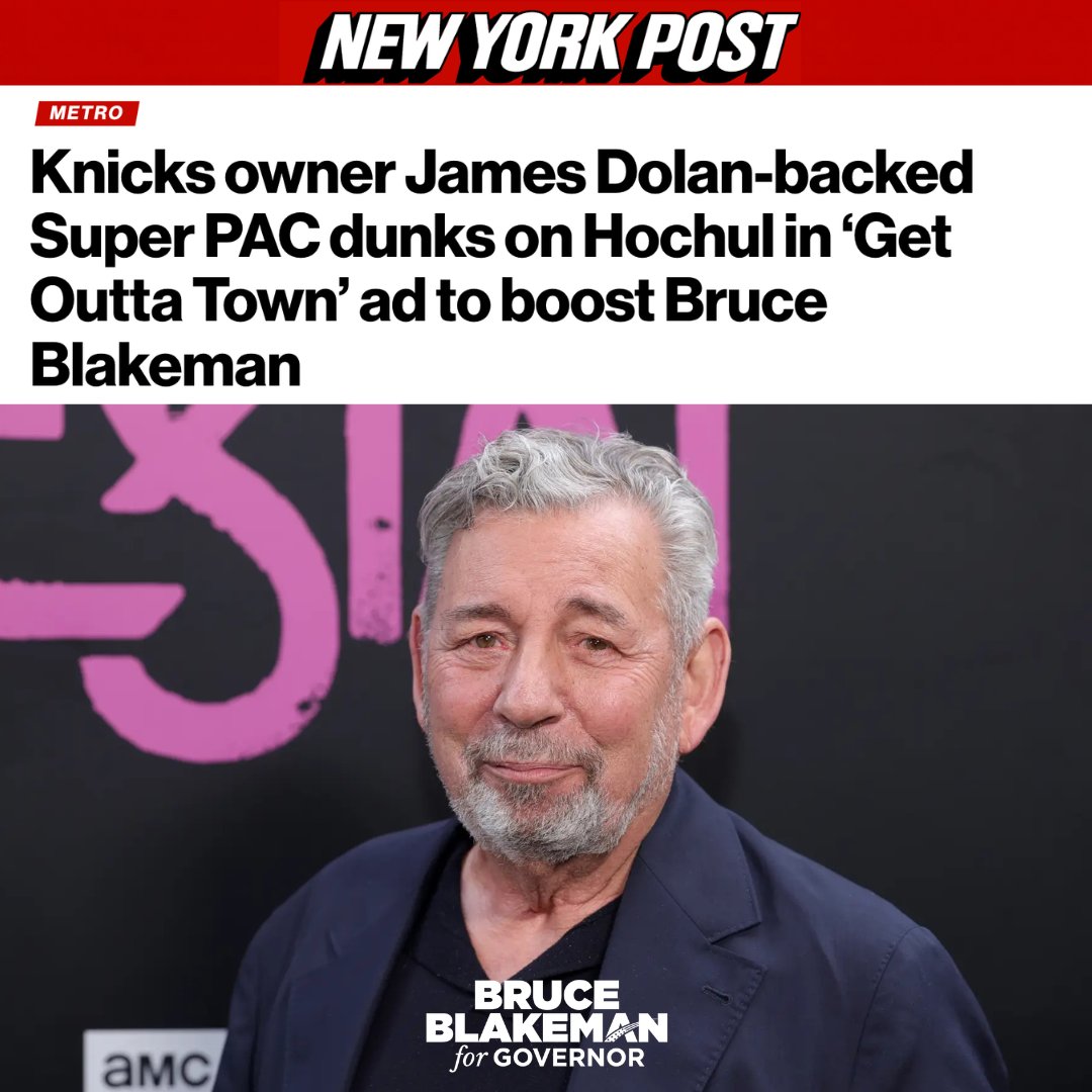 NassauExec's tweet photo. Knicks owner James Dolan is backing the fight to fire Kathy Hochul because she’s the Worst Governor in America.

When I am Governor, good-paying jobs will come back to New York, and residents will finally have a leader who protects their wallets from taxes and their families from crime.