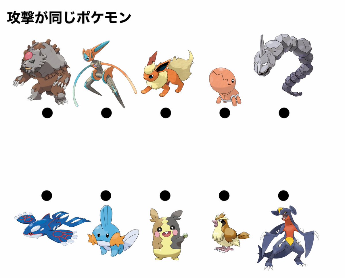 kurotubanogame's tweet photo. 攻撃種族値が同じポケモンを線で結んでみよう！
ミリしら勢ほど大歓迎、やってみてほしい
答えどうなるかめっちゃ気になる… https://t.co/NThTEkOmdY