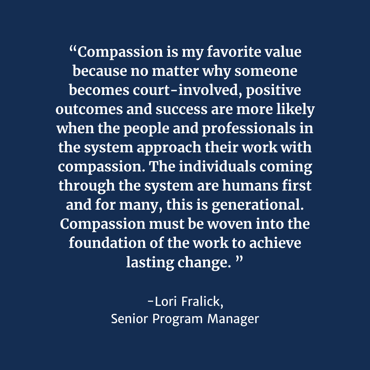 NCJFCJ's tweet photo. We are excited to recognize one of our incredible Senior Program Managers, Lori Fralick! Lori's valuable work at the NCJFCJ makes a positive impact on the lives of children and families nationwide. Thank you, Lori! https://t.co/pcKjwr2TPt