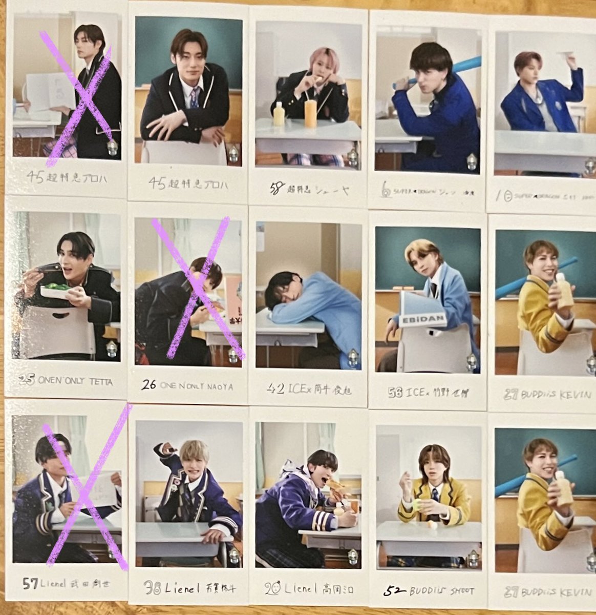 kansokushaU's tweet photo. EBiDAN THE LIVE 2026 15th Anniversary
エビライ ミニフォト交換

【譲】
画像

【求】
超特急　カイ（右左）マサヒロ（前左）
げんじぶ　長野凌大（後前）
Sakurashimeji 田中雅功（前後右）

8/13エビライ会場にて手渡し優先
お気軽にお声掛けください https://t.co/5h57WaW5Ie