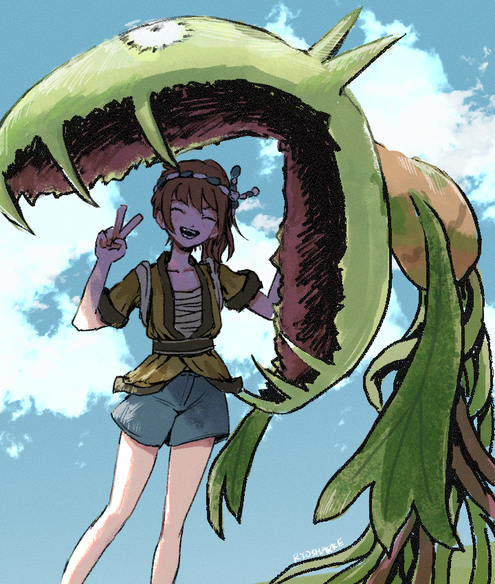ryosharke's tweet photo. ive been playing pokemon arceus for the first time lately!
my trainer and his Carnivine https://t.co/tjyVC0tE0w
