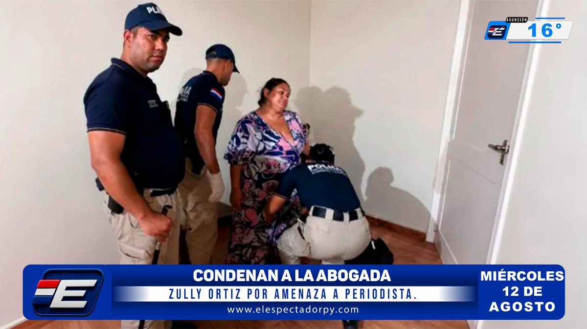 elespectadorpy's tweet photo. CONDENAN A LA ABOGADA ZULLY ORTIZ POR AMENAZA A PERIODISTA.... Ver más⤵️ https://t.co/fwZYuK7ZlW https://t.co/qEQG5mHq1c