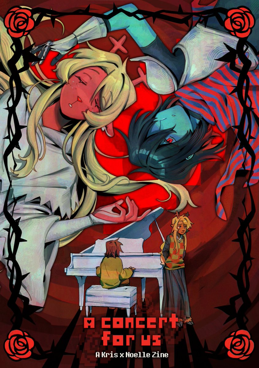 GOOMYLOID's tweet photo. thought i'd go ahead and share the front cover i did for @krisellezine!! very honored to have been invited to this project 🙏🍎❄️ #deltarune https://t.co/J5TnI8GyHm