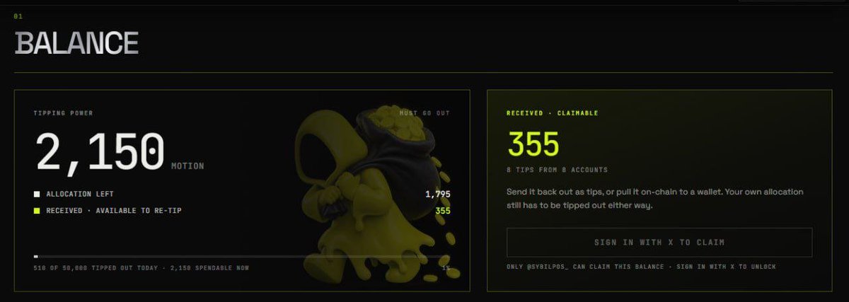 sybilpos_'s tweet photo. Farming terus di @motiontip 
355 $MOTION udah masuk 
TP masih 2,150

Masih kurang, gas tipping lagi
@tipmotion 

please kalian reply aja nanti ku tip setiap 10-15 menit  per orang biar akun ku gak kena red flag thnks 
yg udah support dan bantu interaksi🙏 https://t.co/4HeV5Bensv