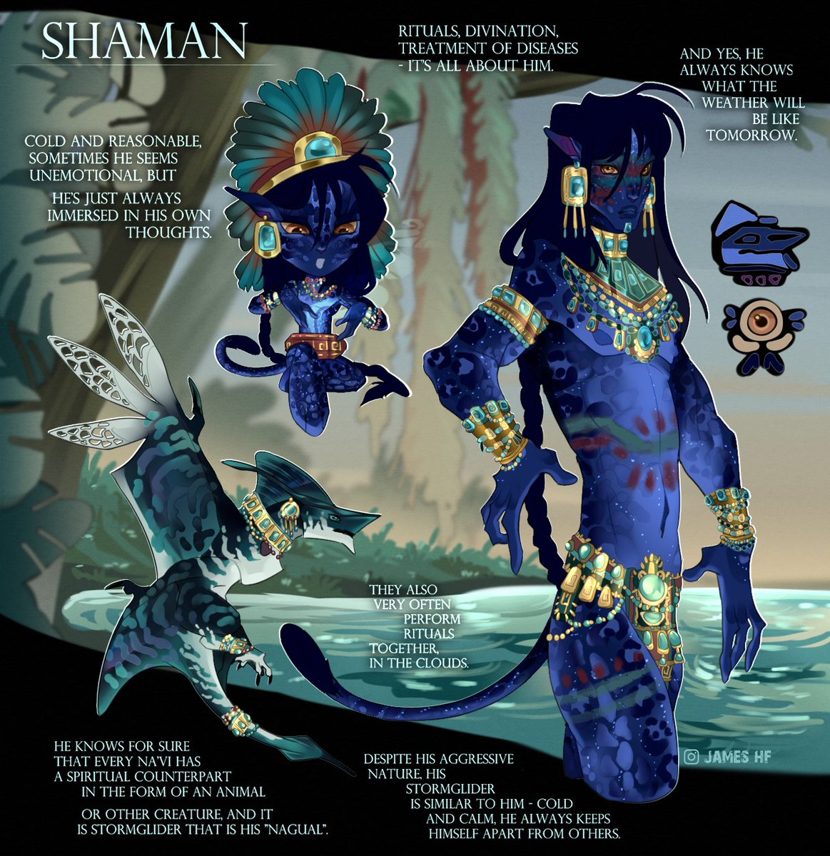 james___hf's tweet photo. What if the Na'vi were based on a civilization like ancient Aztecs? What would they look like? 
 p3

  #avatar #navi #avatarfanart https://t.co/Jnz3T0NoJk