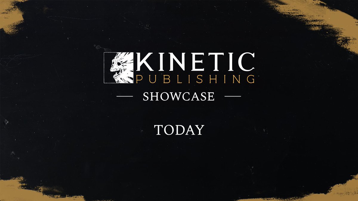 KineticPub's tweet photo. Less than an hour to go.

Live on https://t.co/I01inK8t6Y from 7:45PM BST, with the Showcase starting at 8PM BST. 

Join us! You won't be disappointed. https://t.co/J1nXGsBzUR