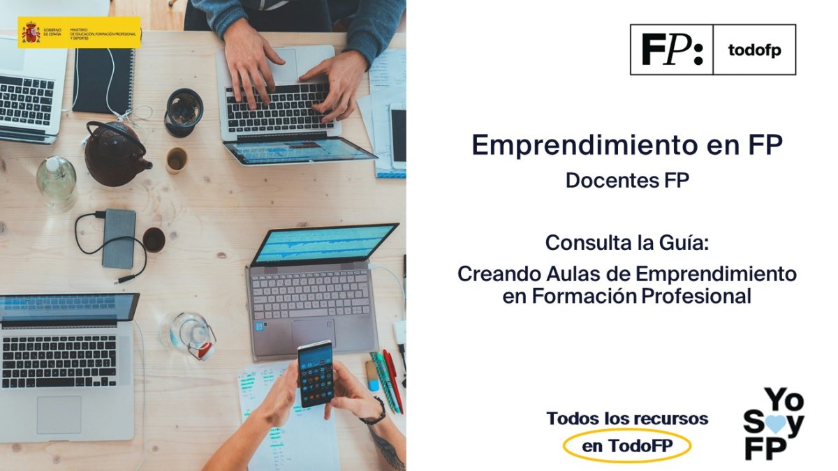 todofp's tweet photo. 📢📢¿Quieres abrir un Aula de Emprendimiento en tu centro de FP? 
🔴Descárgate la guía “Creando Aulas de Emprendimiento en Formación Profesional”
 en #TodoFP #YoSoyFP
🔎🔎 https://t.co/Lud9A3KuSu https://t.co/Z0CtrBT2rO