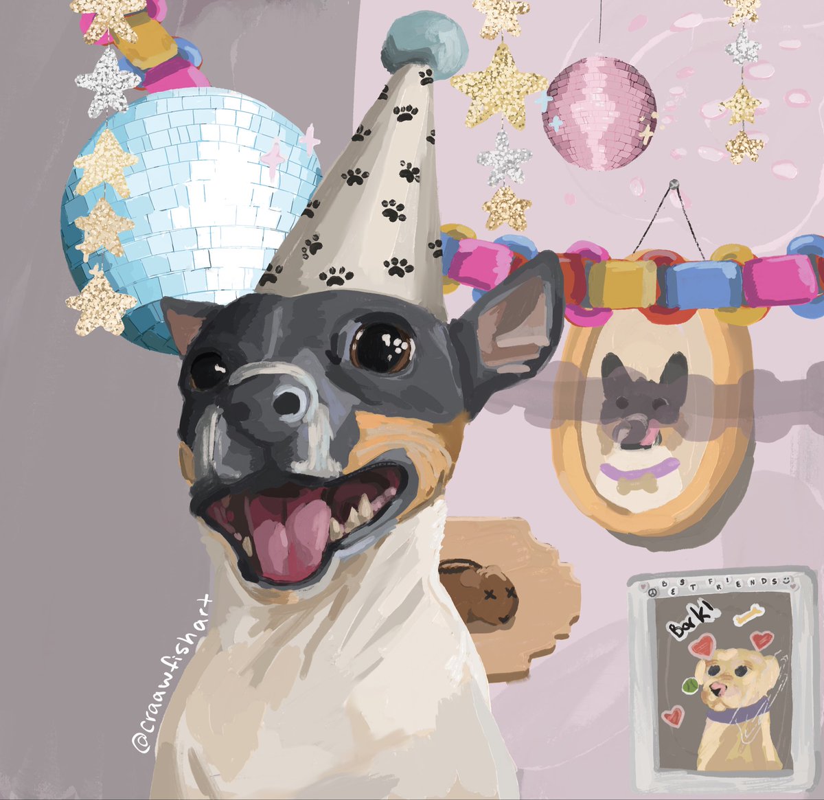 EmmaPeepoo's tweet photo. A birthday party!!! #art #drawing #procreate #dog #creature #puppy https://t.co/Y4ED7qYeg6