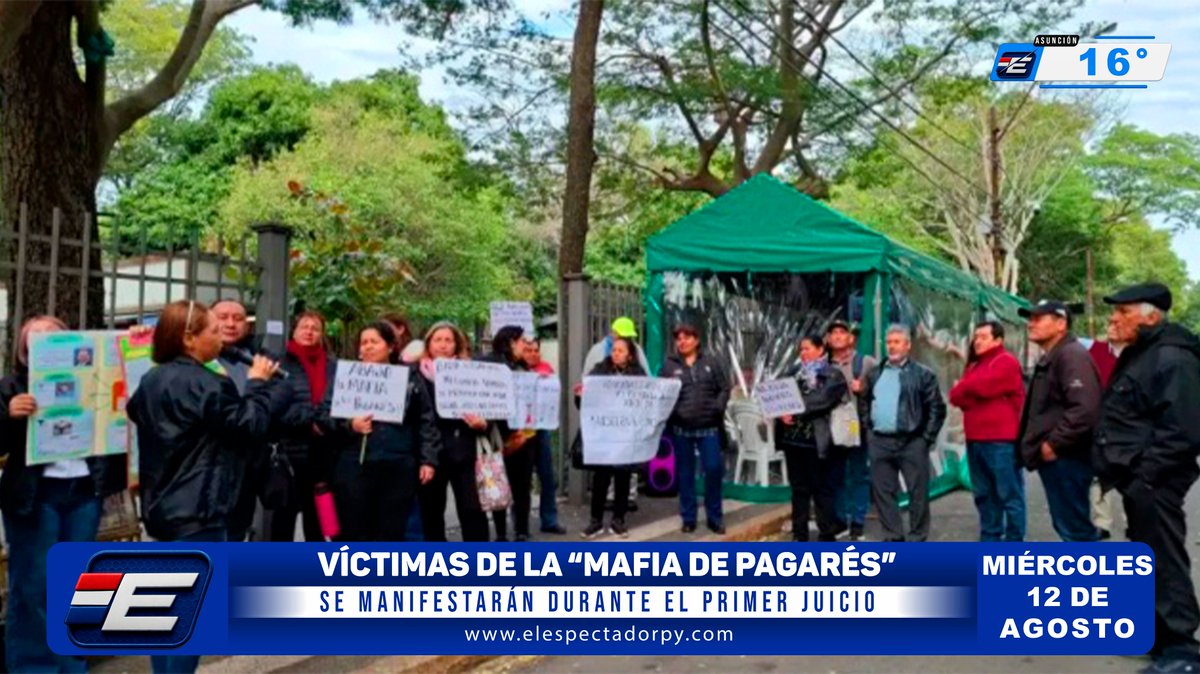 elespectadorpy's tweet photo. VÍCTIMAS DE LA "MAFIA DE PAGARÉS" SE MANIFESTARÁN DURANTE EL PRIMER JUICIO... Ver más⤵️https://t.co/gFlSLXEwxe https://t.co/WXDgIdf3Je