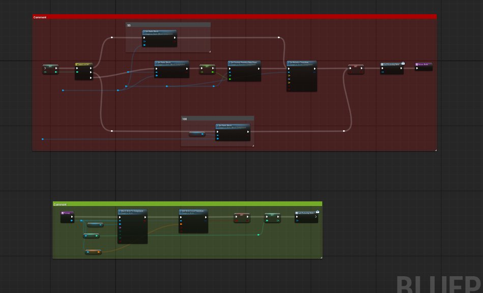 creepyybread's tweet photo. Day 293 of learning Unreal Engine till I make a game and quit my boring job  

- remaking the interaction system to make it more dynamic and cleaner (top is the old one)

#gamedev #indiegames #UE5 #UnrealEngine5 #indiedev https://t.co/p5eClmk8lh