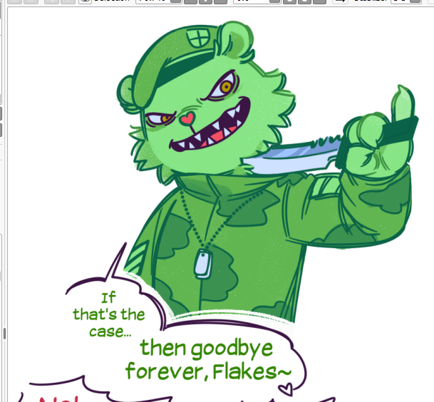 LuiRaArt's tweet photo. just when Flaky was thinking that it had always been a bad idea to leave the curse's range with Flippy, the star of her nightmares did the one thing she least expected https://t.co/zhgr110RJE