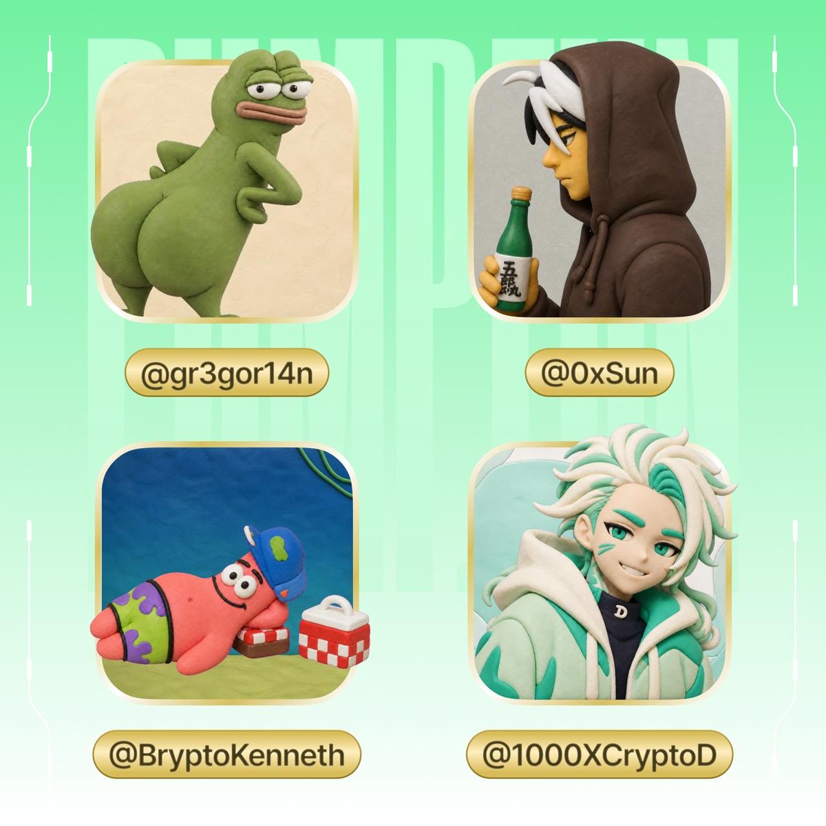 Pumpfun's tweet photo. The Pumpfun app is growing faster than ever! 

Welcome @gr3gor14n, @0xSunNFT, @bryptokenneth3, @CryptoDevinL!

Follow them on Pumpfun 👇 https://t.co/jdMQjZlLgY