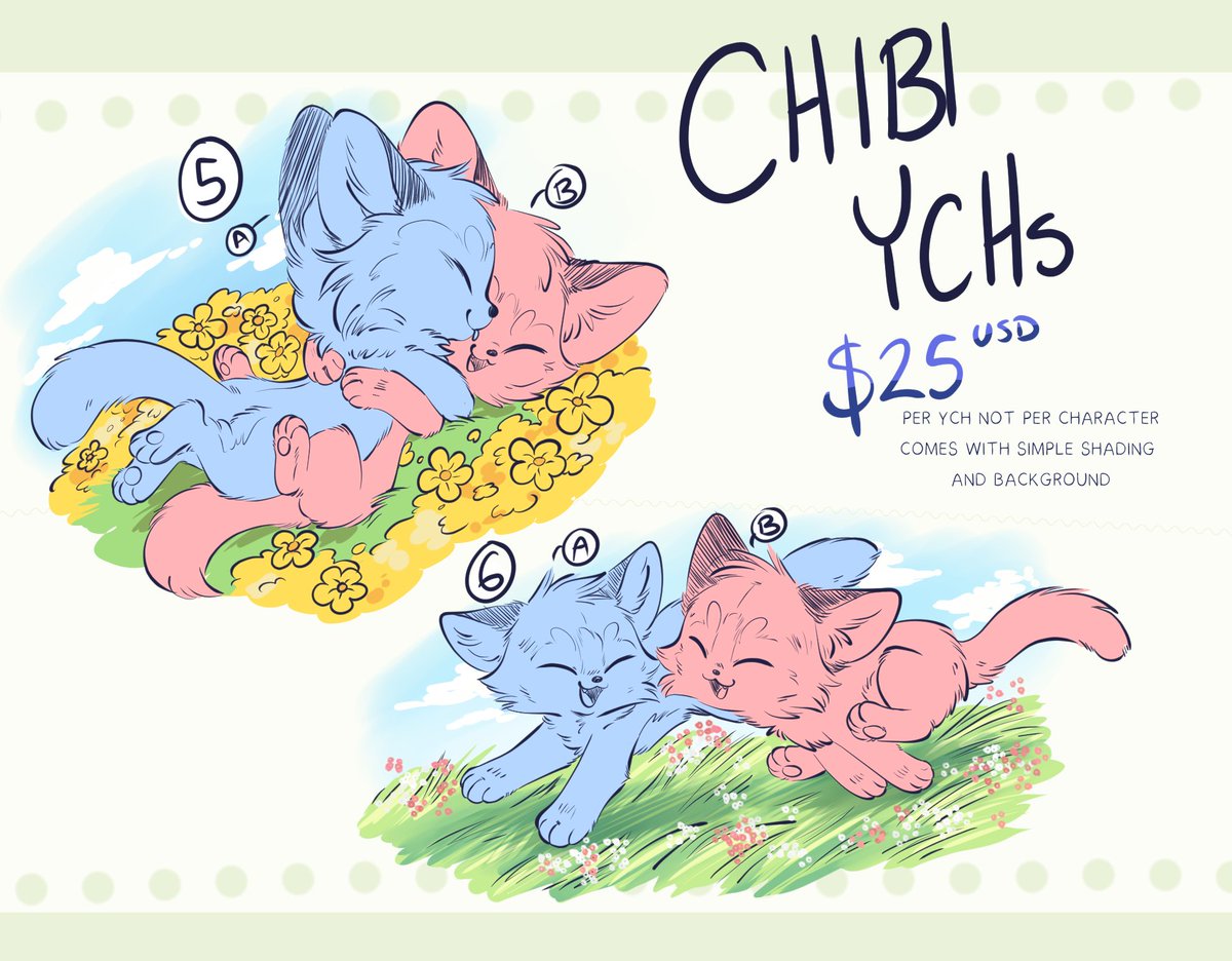 Crowkadow's tweet photo. ❤️🩵Couple YCHs🩵❤️
2nd and final batch then gone forever, also added some new chibis to this batch cause why not :> 

🦁FCFS
🌲All species, body types, etc welcome
🐻No extra costs for anything

DM me directly to claim a slot! https://t.co/bZe2yqn94X