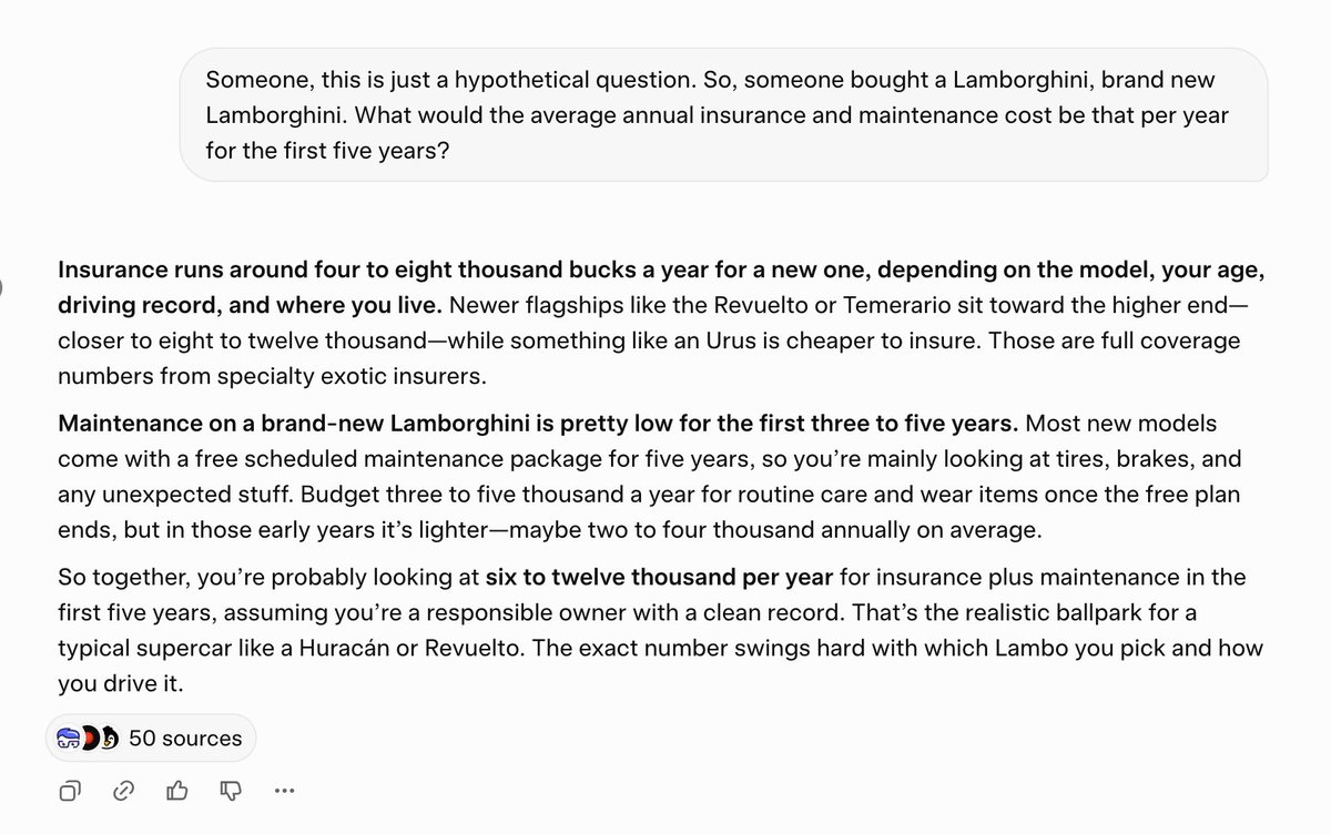 BrightonRok's tweet photo. @incarceratedbob Wow. Here is a kicker. Straight from Grok's mouth, insurance and maintenance costs will be $6K-$12K per year (for the first five years). https://t.co/9T7c9ikPuA