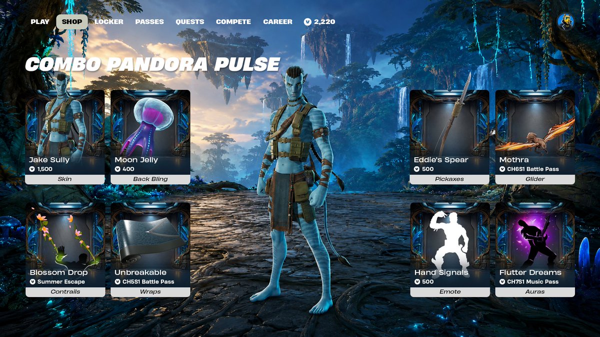 EmpFashion's tweet photo. Jake Sully — Pandora Pulse 🌿

Built by nature. Ready for battle.

W or L?

#Fortnite #Avatar #FortniteFashion https://t.co/o7Xi2E3ri2
