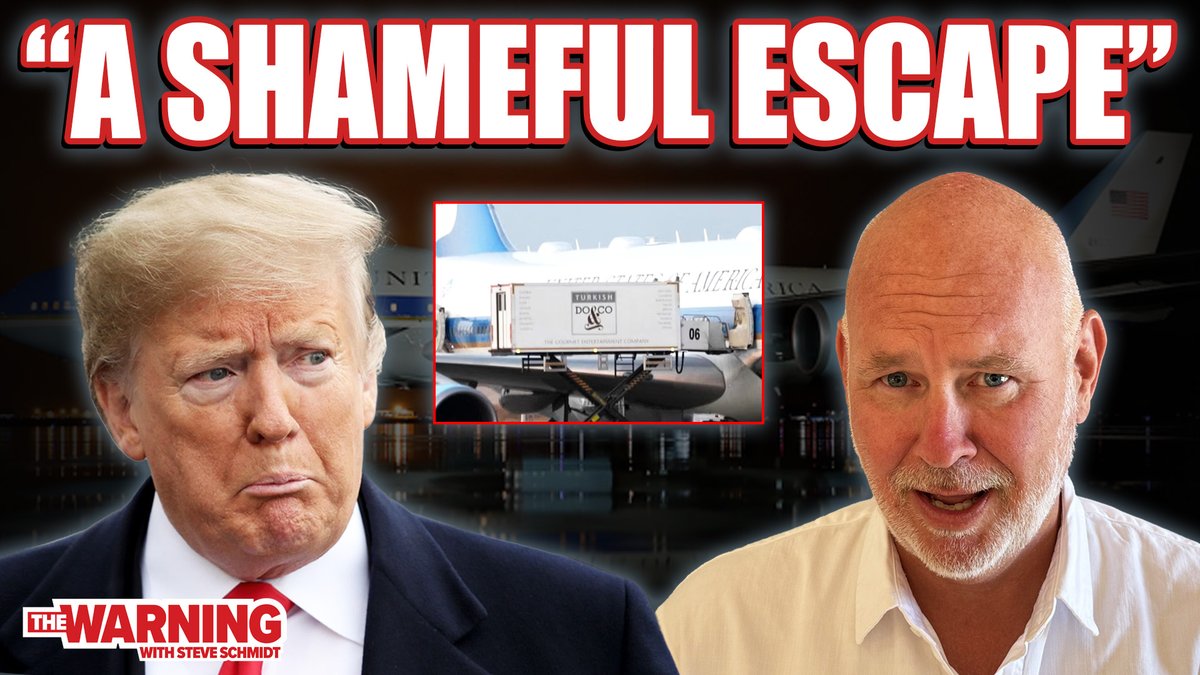 SteveSchmidtSES's tweet photo. Donald Trump was smuggled off a Turkish tarmac in a catering truck while his press corps and Cabinet flew home as decoys. I break down Trump's total humiliation and how his cowardice will define his failed presidency.

https://t.co/MFqlhnsfEe https://t.co/unsOZ1Ubtl