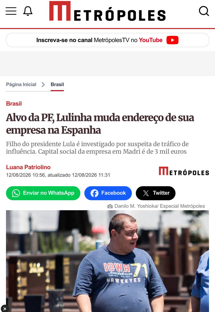 IzaOliv44326277's tweet photo. O larápio lulinha correndo da justiça brasileira. Cadeia nesse traste que roubou até os velhinhos do INSS!! https://t.co/oTpCNHMg91