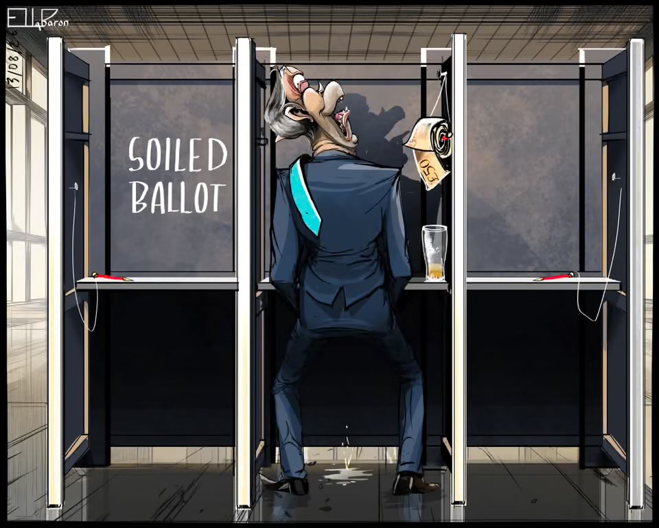 Cartoon4sale's tweet photo. Ella Baron @EBaronCartoons on #NigelFarage and the #Clacton byelection @Guardian β political cartoon gallery in London https://t.co/dePcTdnXF6 https://t.co/R3jYF4coow