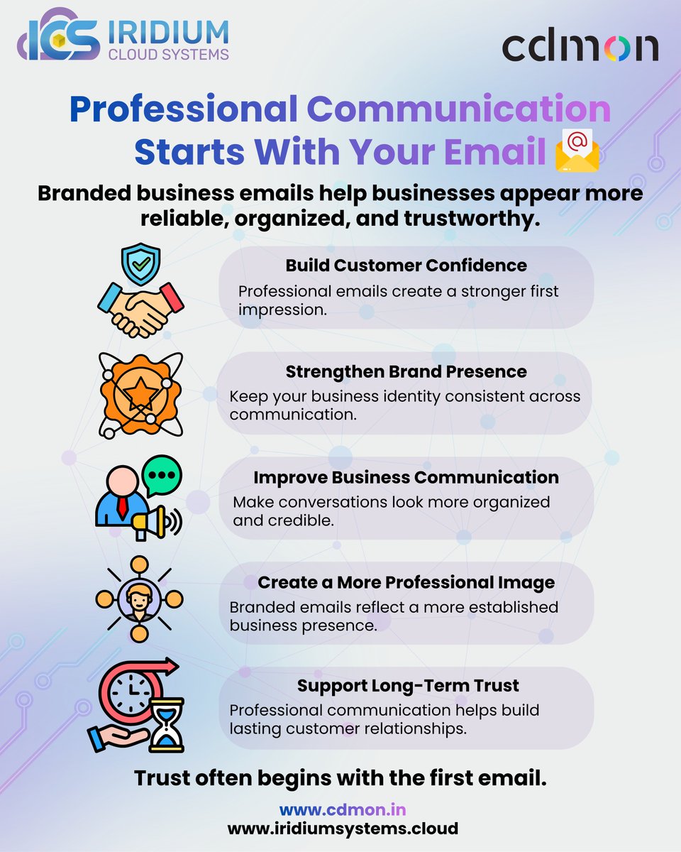 cdmonIndia's tweet photo. Your email address is part of your brand. 📧

A professional business email helps create a stronger first impression, build customer confidence and keep your communication consistent.

Professional communication starts with how you show up.

https://t.co/N67yz0ihXs

#cdmon https://t.co/rVJUbmTg72