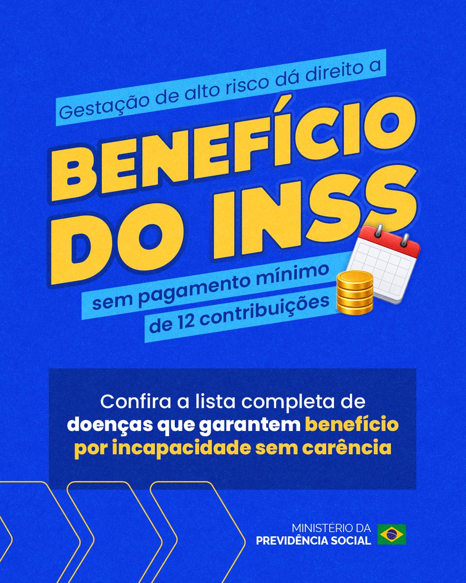 minprevidencia's tweet photo. Mais proteção para você: INSS amplia lista de doenças que dispensam tempo mínimo de contribuição! 📑✨

Quem possui uma dessas doenças pode solicitar o auxílio-doença ou aposentadoria por invalidez SEM a exigência das 12 contribuições mínimas! 

Confira a lista completa. https://t.co/U3w7d48egF