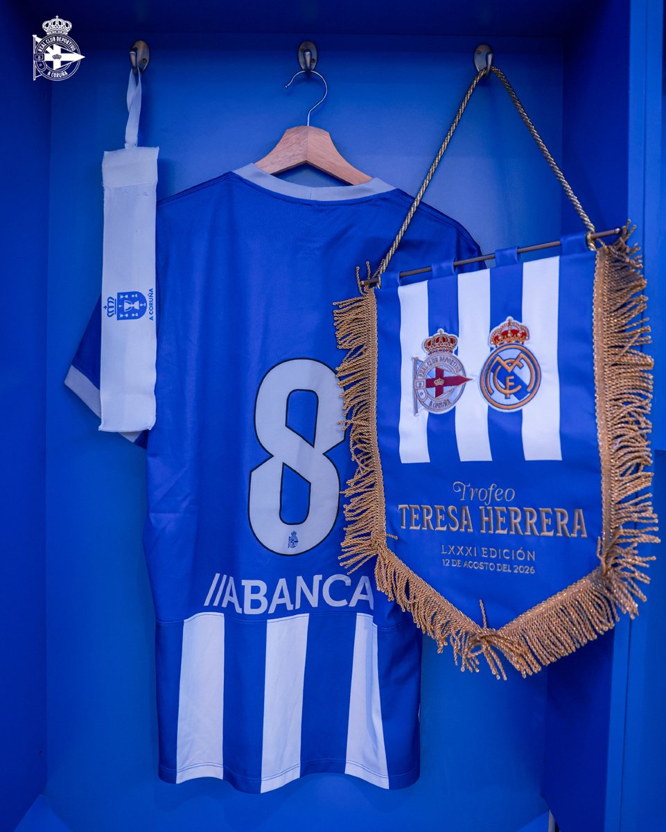 RCDeportivo's tweet photo. 𝙑𝙚𝙨𝙩𝙞𝙖𝙧𝙞𝙤 𝙡𝙞𝙨𝙩𝙤 👕

Xa queda menos para o comezo! ⏳

🎥 https://t.co/XFs6fXDeFP

#DéporRealMadrid #TrofeoTeresaHerrera https://t.co/VhgjxxwKVn