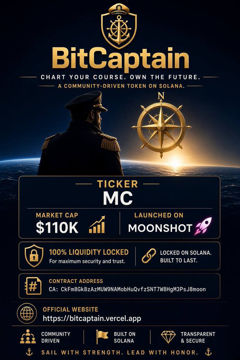 BitCaptain22's tweet photo. 🏴‍☠️ Chart your course. Own the future! 🌊🚀
Ready to sail to the absolute moon? 🌕 The captain is at the helm, and we are steering straight toward massive gains! 💎 Don't miss the wave, secure your bag now! 🔥
📊 Ticker: $MC
🔒 100% Liquidity Locked for maximum security
🌐 Website: https://t.co/l9nVuSRwA9
👉 CA: ⁠CkFm8Gk8zAzMUW9NAMobHuQvfzSNT7W8HgM3PsJ8moon⁠
#moonshot #pumfun #solana #bitcoin #trend #web3 #crypto ⚓️⚡️