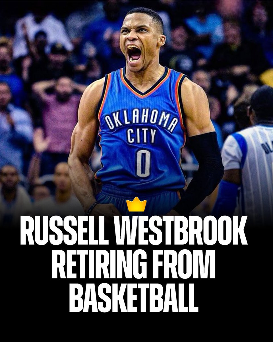InternetH0F's tweet photo. Russell Westbrook has announced he is retiring from basketball 👑

▪️ 2016-2017 MVP
▪️ 9x All-Star
▪️ 9x All-NBA
▪️ 2x Scoring Champ
▪️ 2x All-Star MVP https://t.co/egNaGX3Jj0
